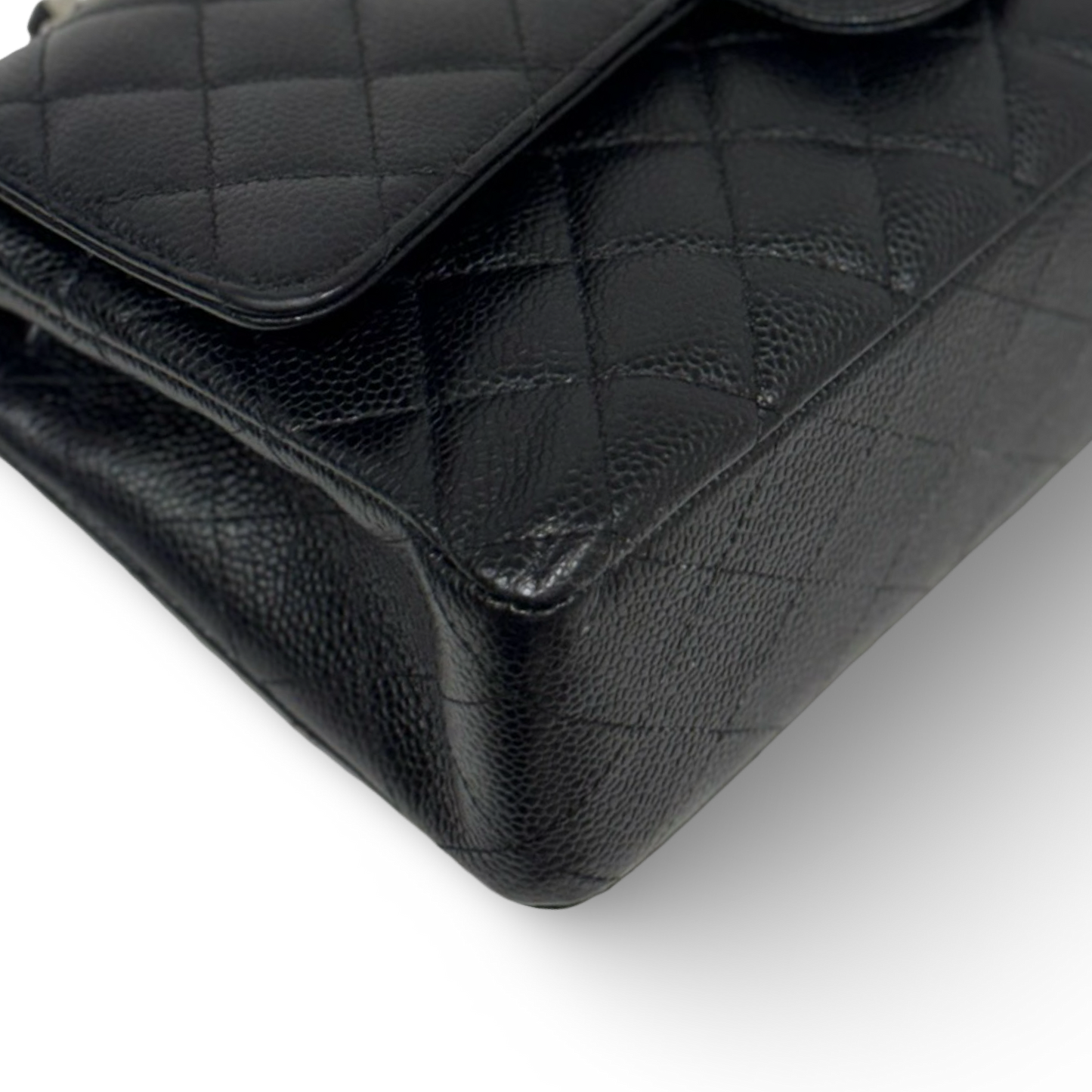 Chanel Quilted Caviar Medium Double Flap Bag - SHW / Black