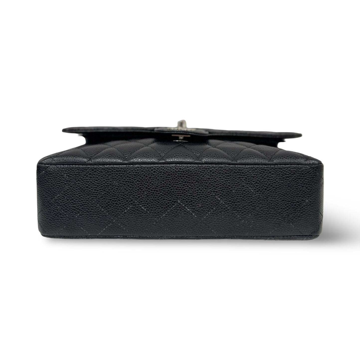 Chanel Quilted Caviar Medium Double Flap Bag - SHW / Black