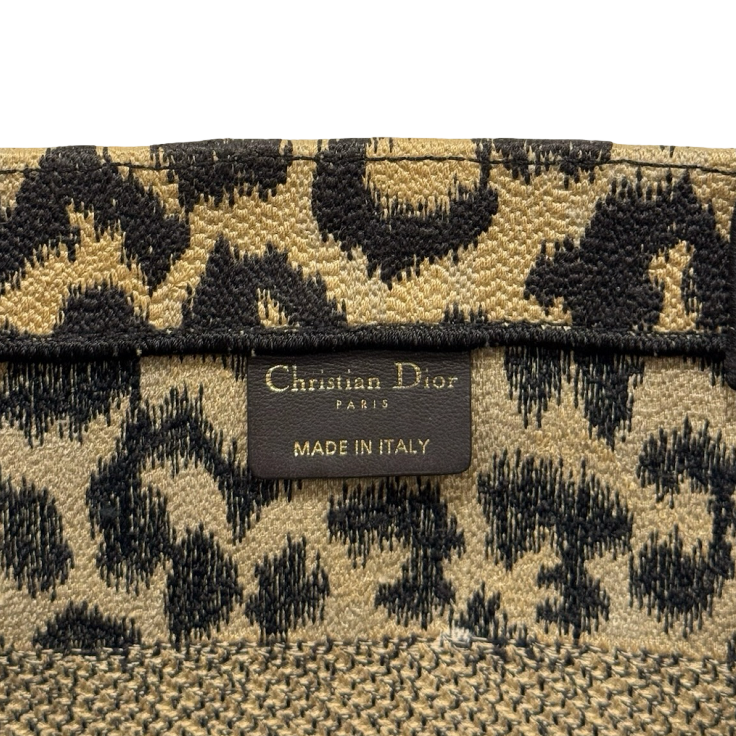 Dior Embroieder Canvas Medium Leopard Tote - Brown