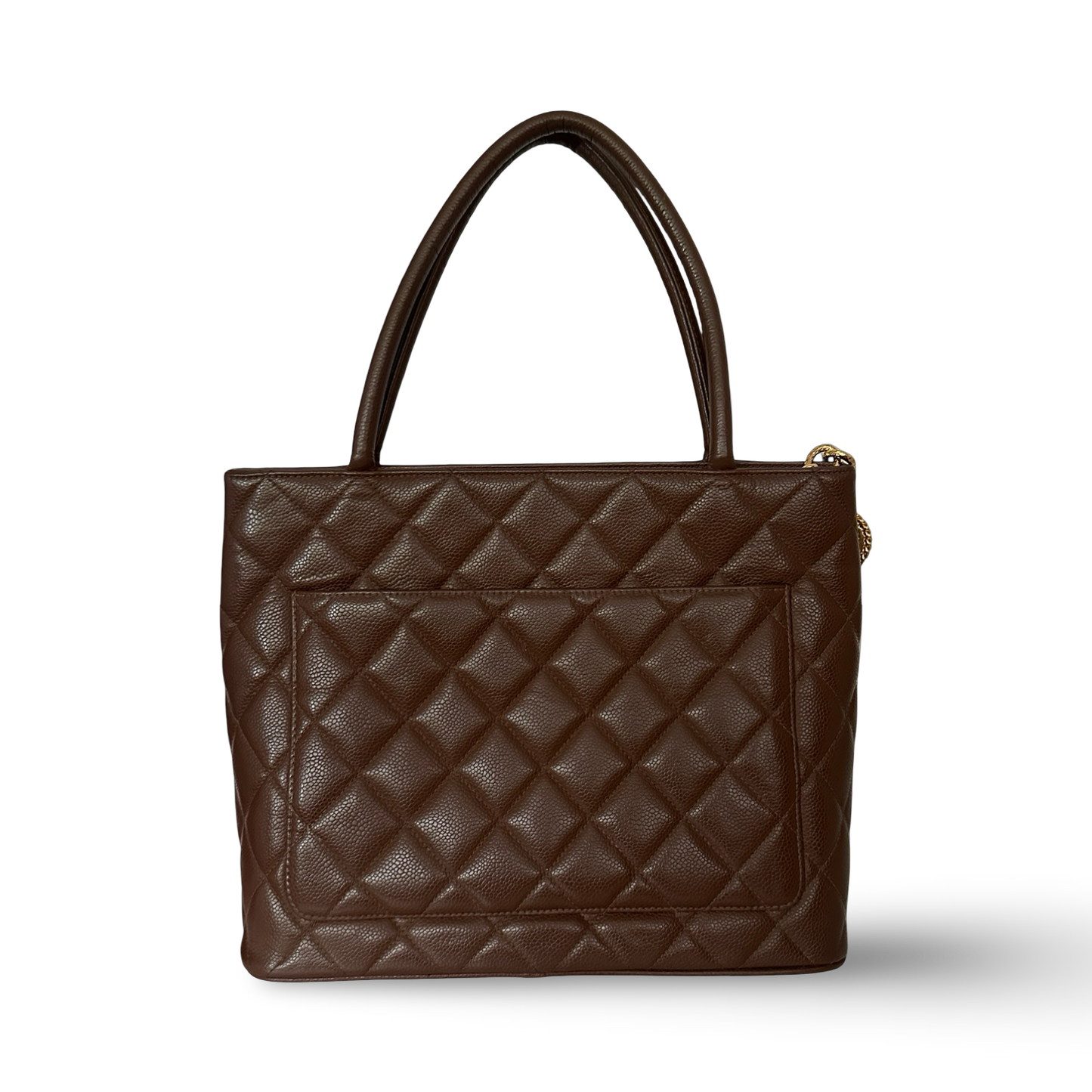 Chanel Caviar Medallion Tote - GHW / Dark Brown
