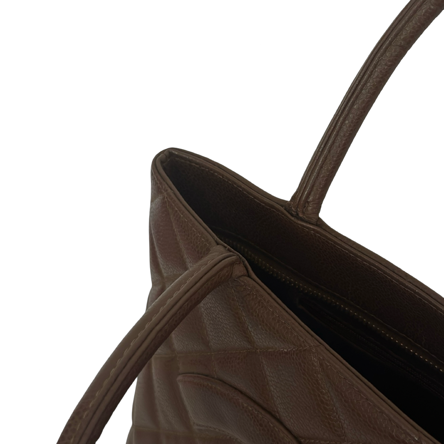 Chanel Caviar Medallion Tote - GHW / Dark Brown