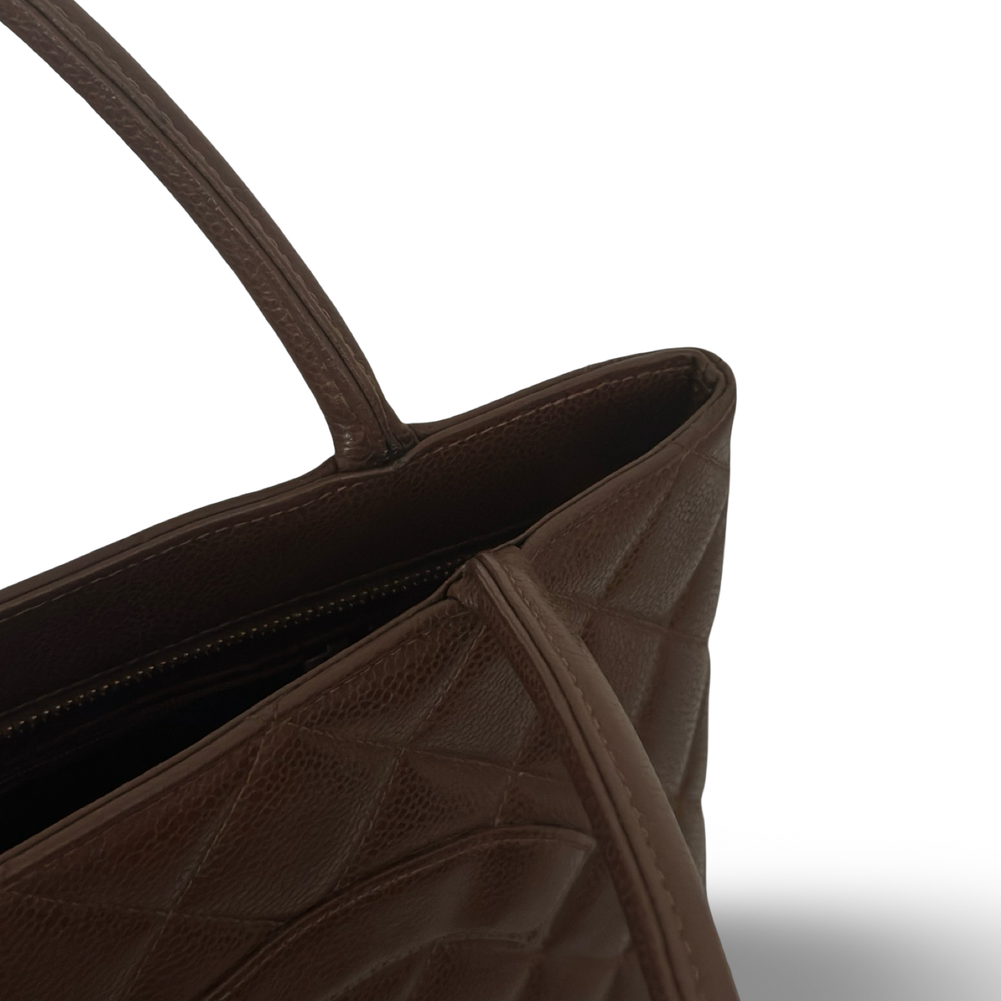 Chanel Caviar Medallion Tote - GHW / Dark Brown