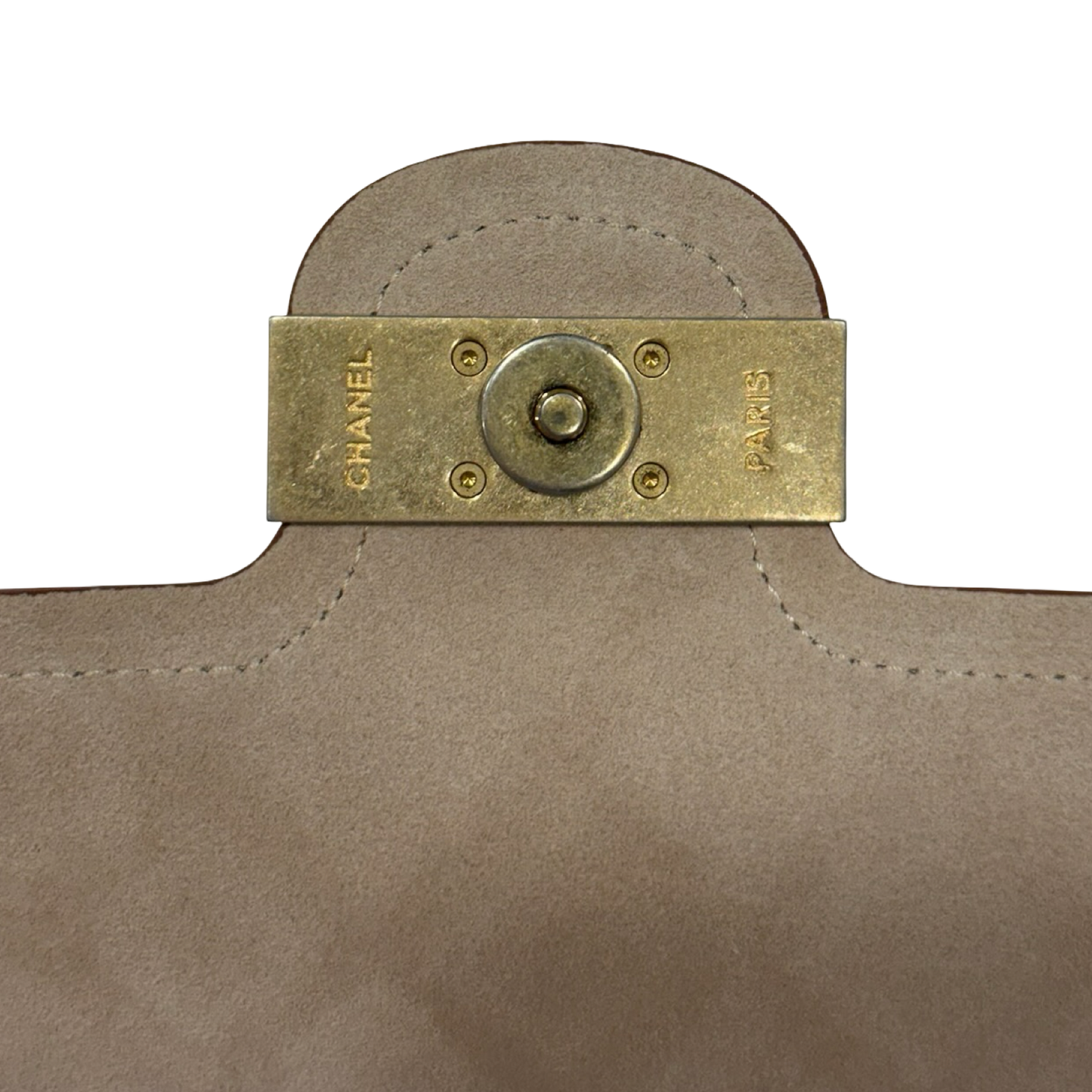 Chanel Quilted Calfskin Large Archi Chic Cosmetic Case - GHW / Beige