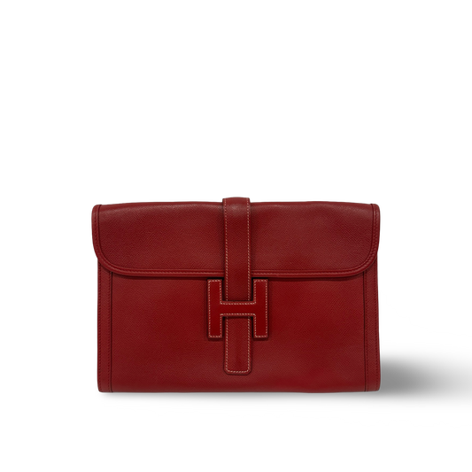 Hermes Epsom Jige PM Clutch - Red