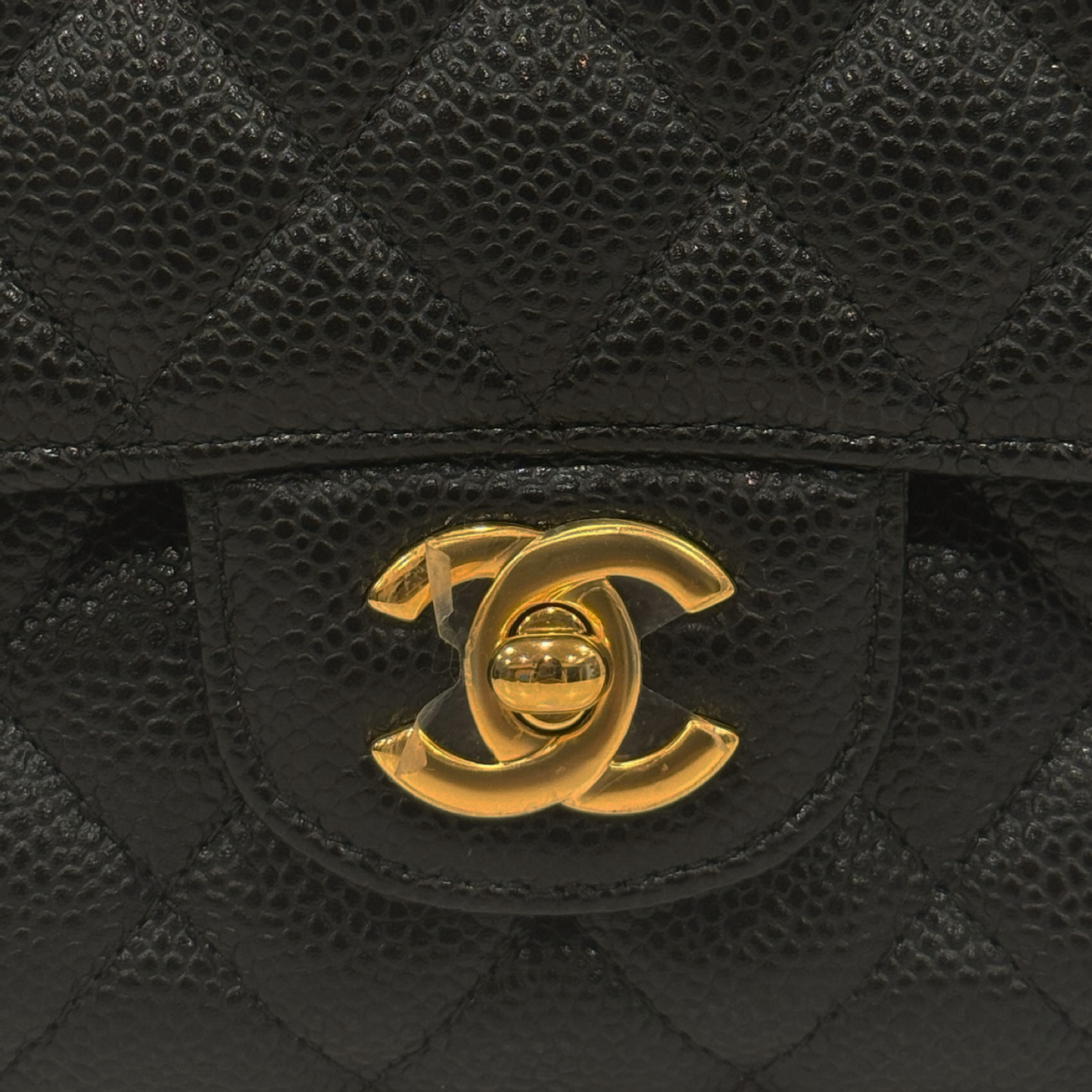 Chanel Quilted Caviar Medium Double Flap - GHW / Black