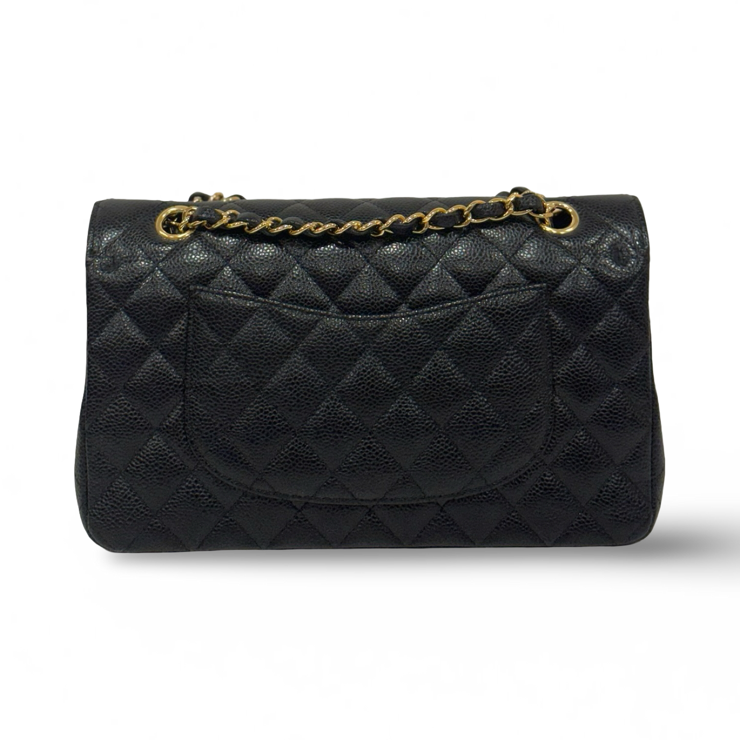 Chanel Quilted Caviar Medium Double Flap - GHW / Black