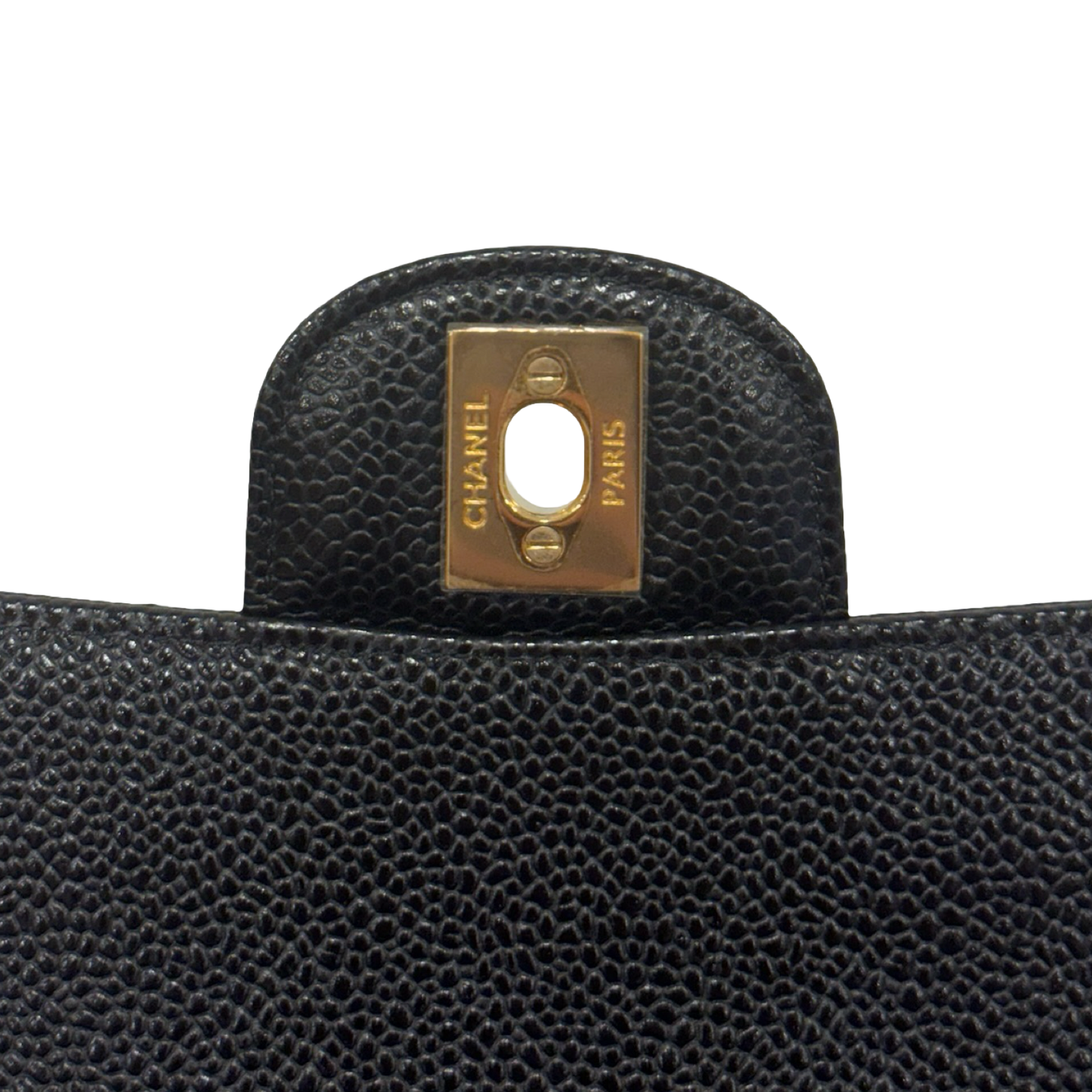 Chanel Quilted Caviar Medium Double Flap - GHW / Black