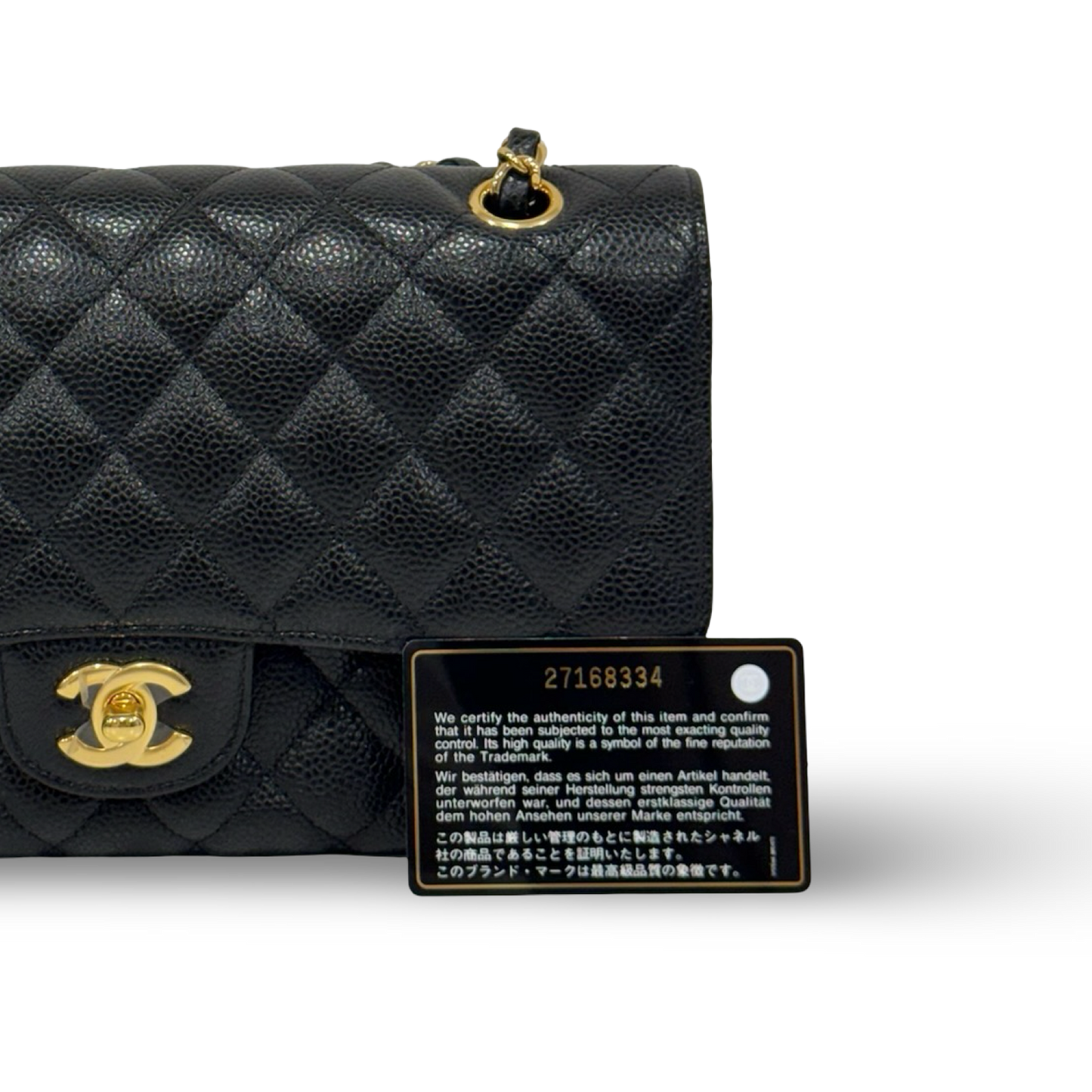 Chanel Quilted Caviar Medium Double Flap - GHW / Black