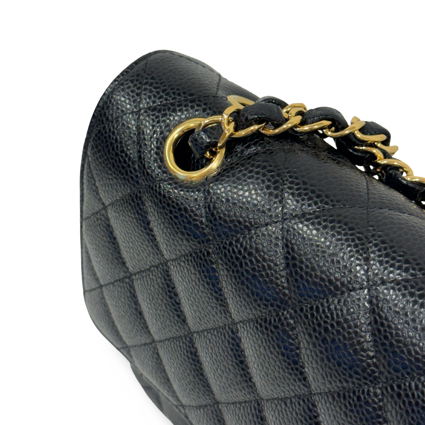 Chanel Quilted Caviar Medium Double Flap - GHW / Black