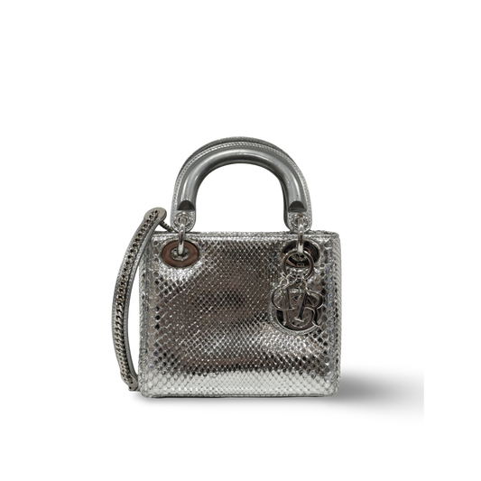 Dior Python Mini Lady Bag - SHW / Silver