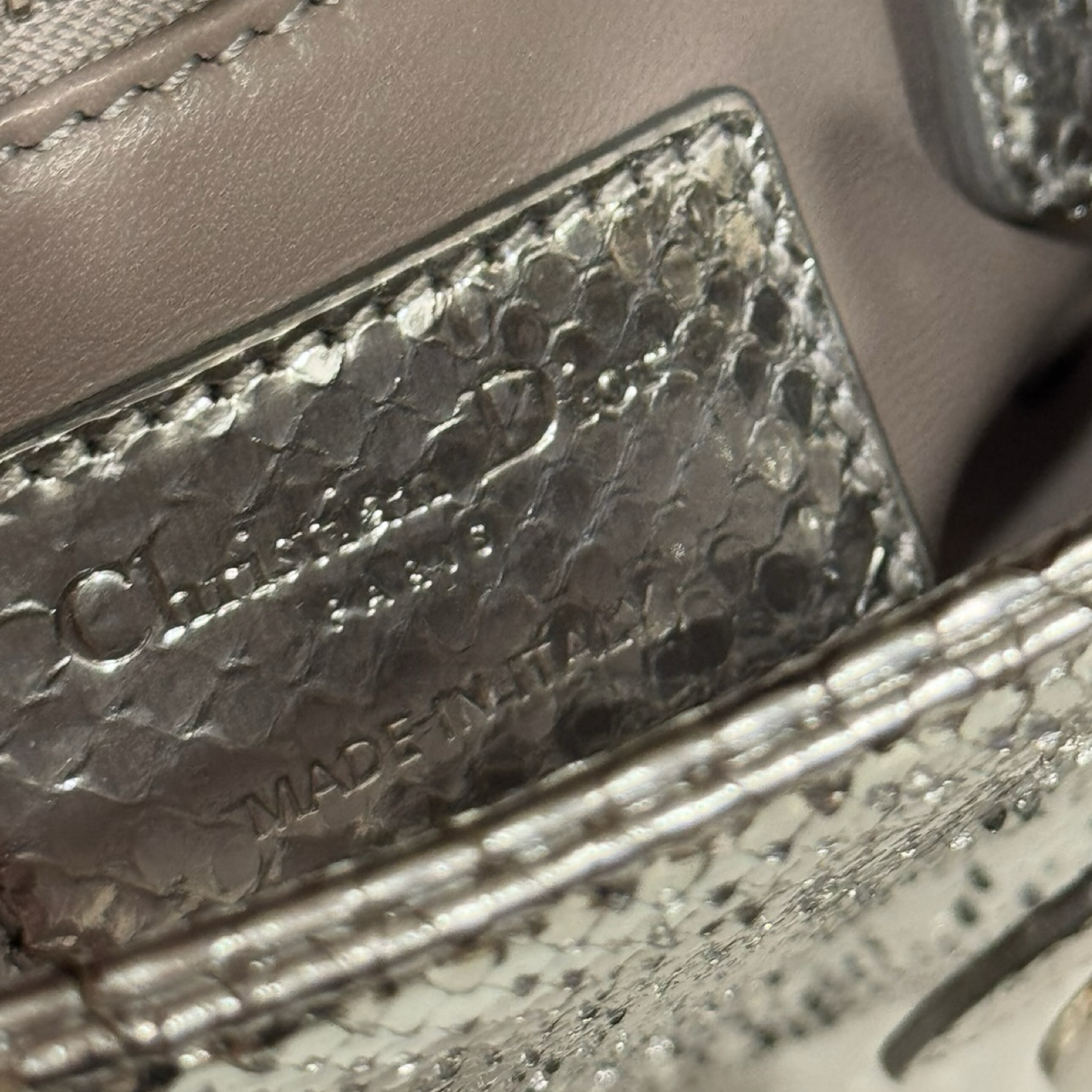 Dior Python Mini Lady Bag - SHW / Silver
