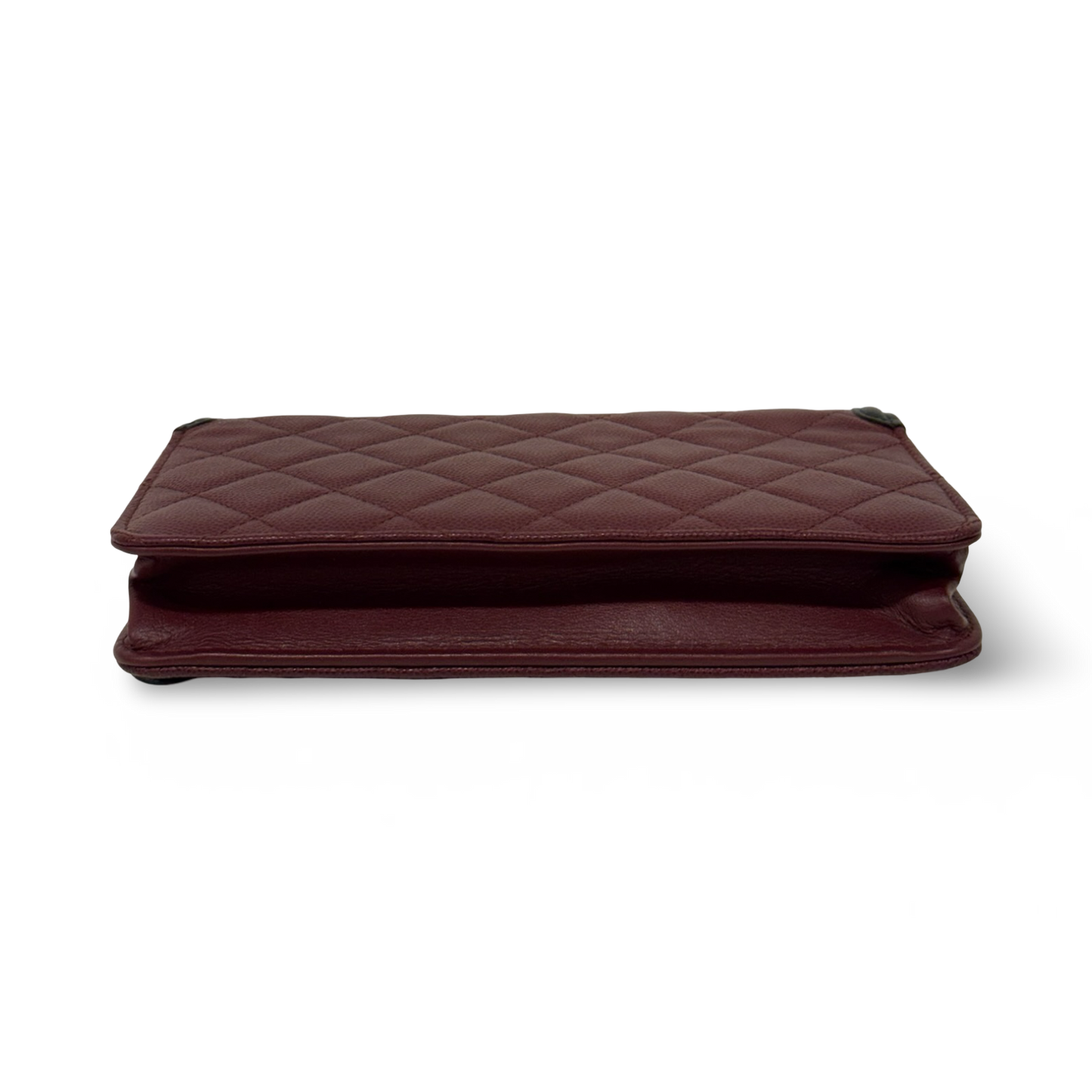 Chanel Quilted Caviar Small Filigree WOC Bag  - GHW / Burgundy Black