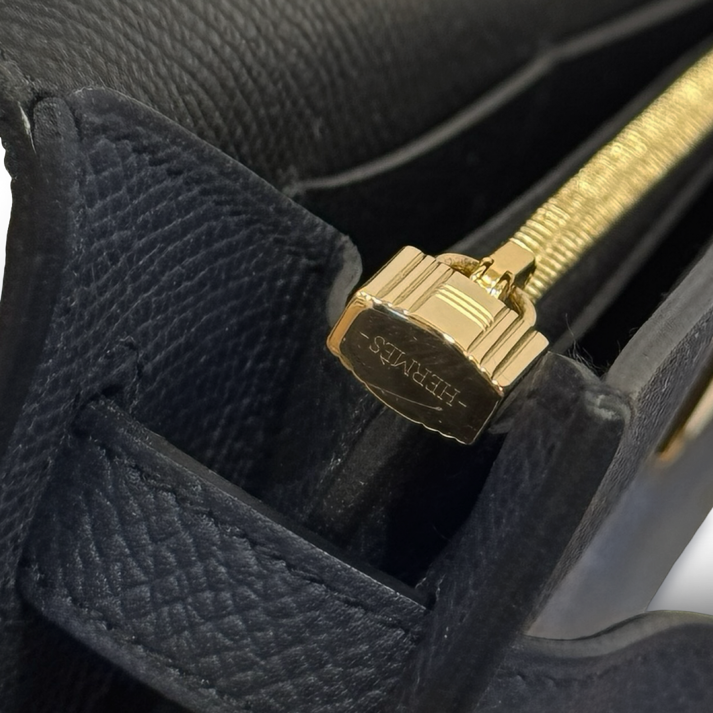 Hermes Epsom Kelly Wallet To Go - GHW / Navy