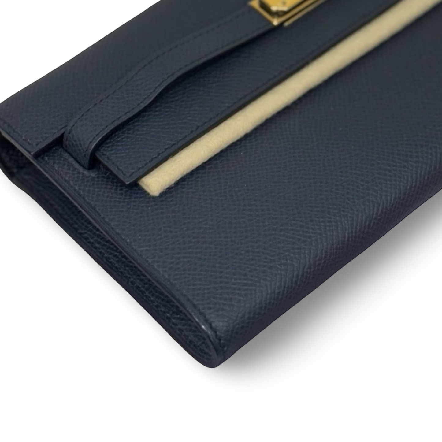Hermes Epsom Kelly Wallet To Go - GHW / Navy