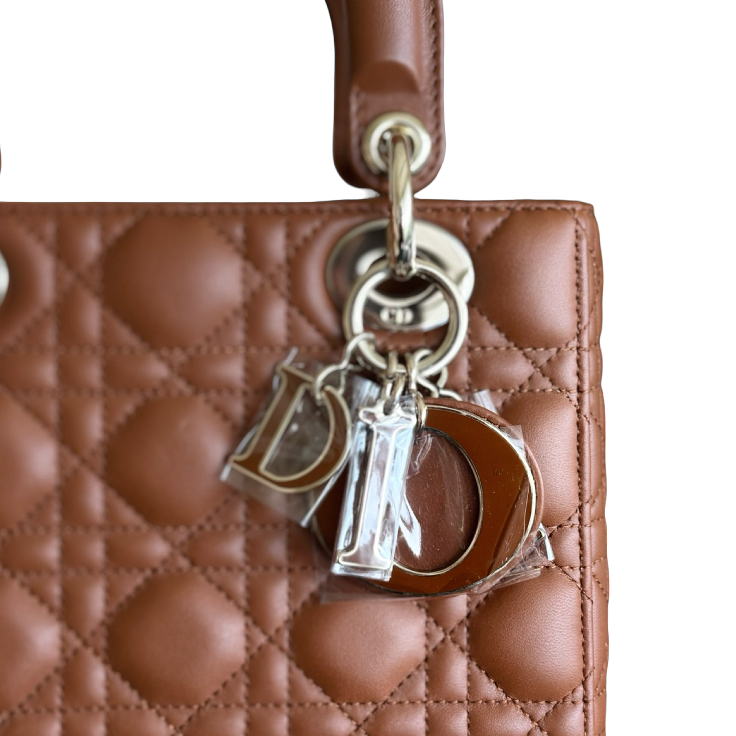 Dior Classic Lambskin Small ABC Dior Lady Bag - GHW / Brown