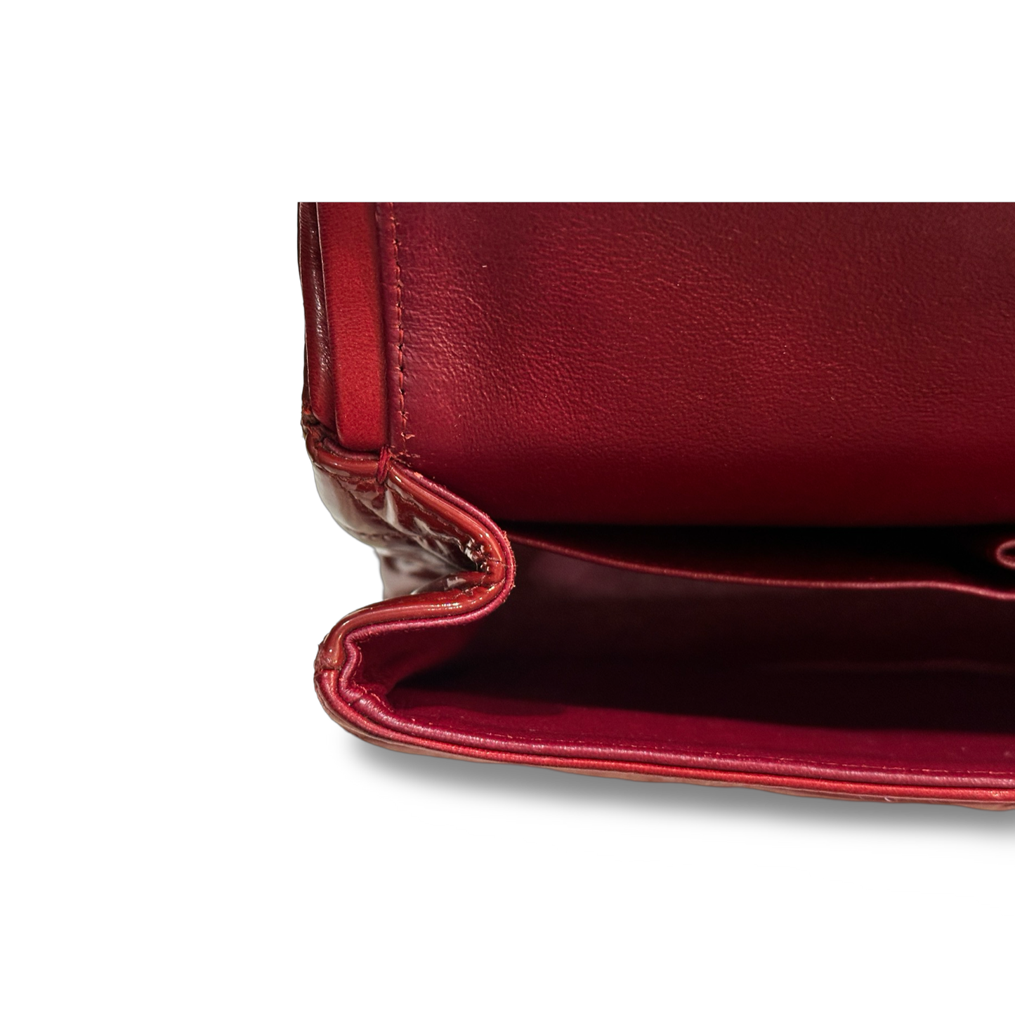 Chanel Classic Patent Medium Double Flap - SHW / Red