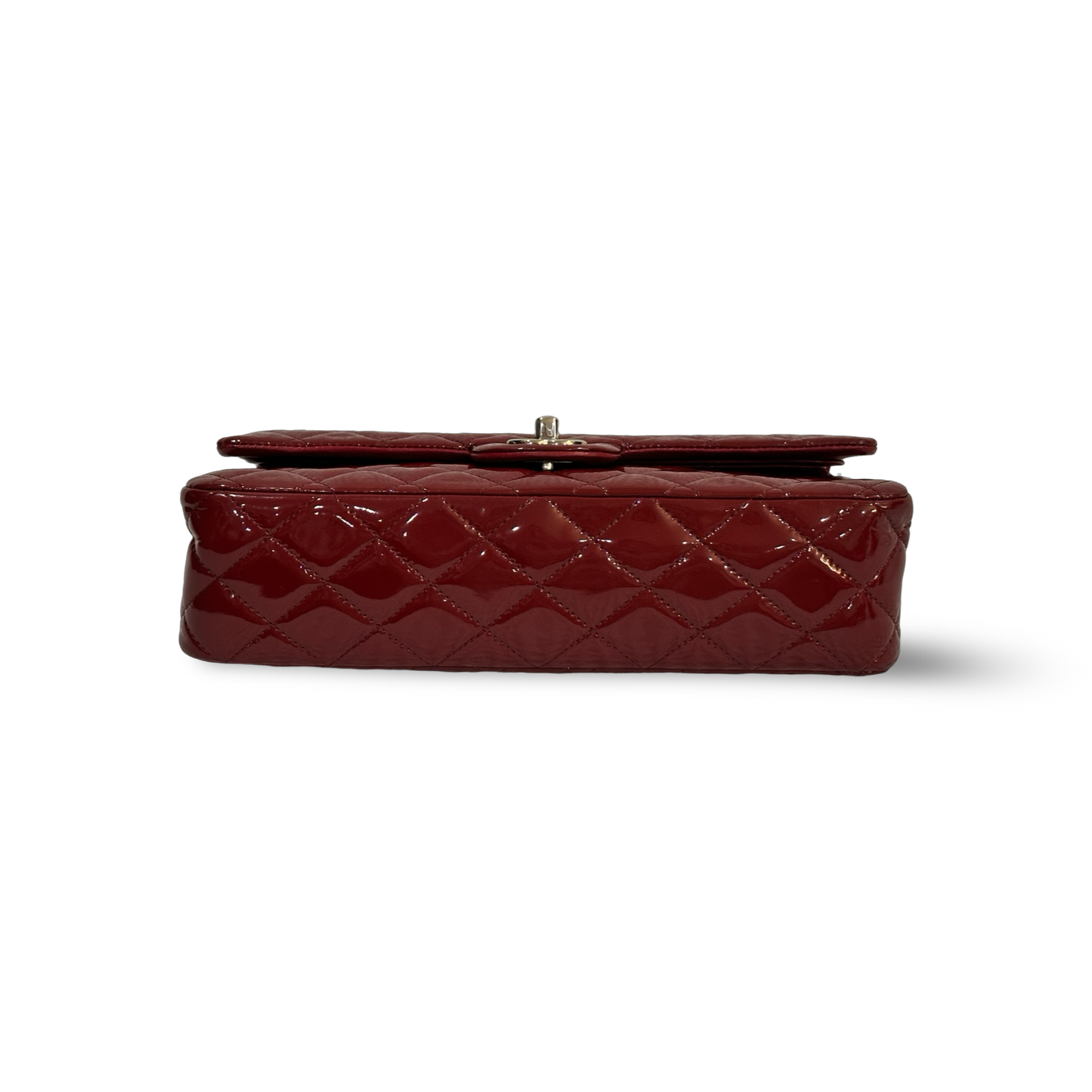 Chanel Classic Patent Medium Double Flap - SHW / Red