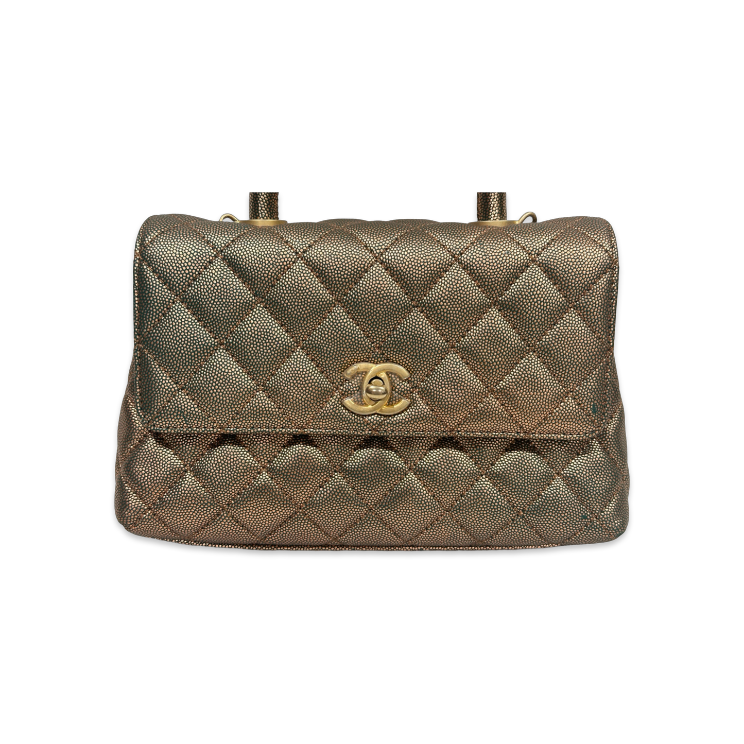 Chanel Caviar Medium Coco Handle Flap Bronze