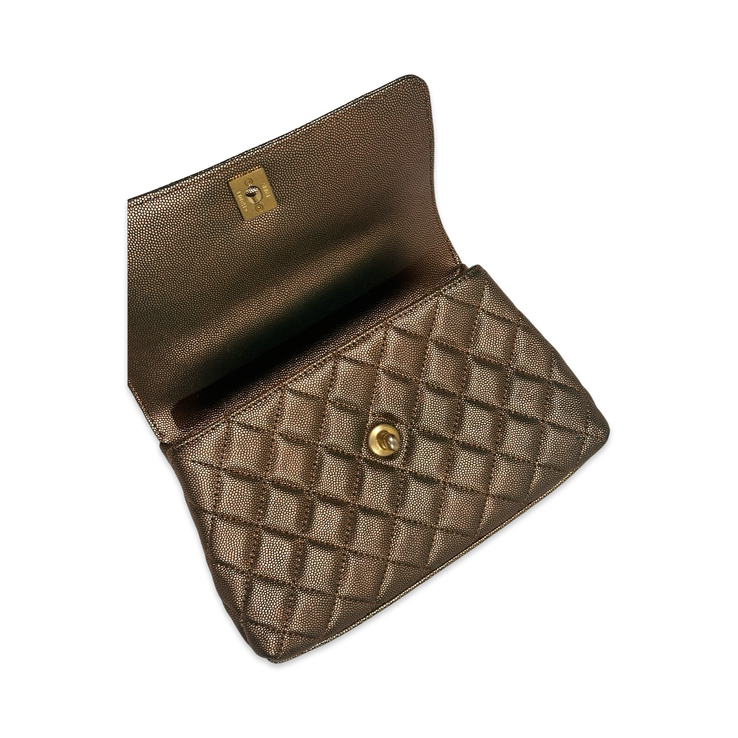 Chanel Caviar Medium Coco Handle Flap Bronze
