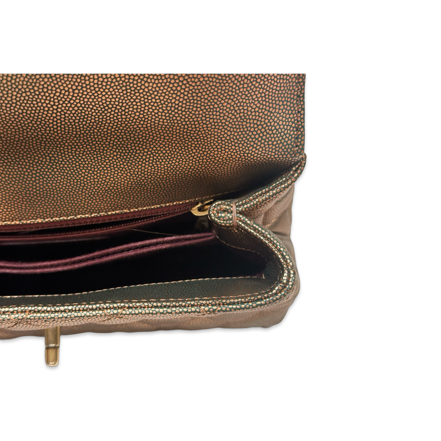 Chanel Caviar Medium Coco Handle Flap Bronze