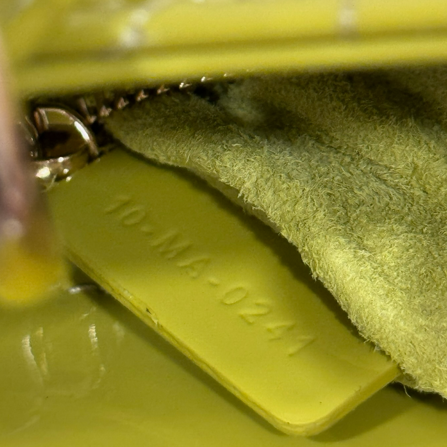 Dior Cannage Patent Mini Lady Bag - GHW / Lime Yellow