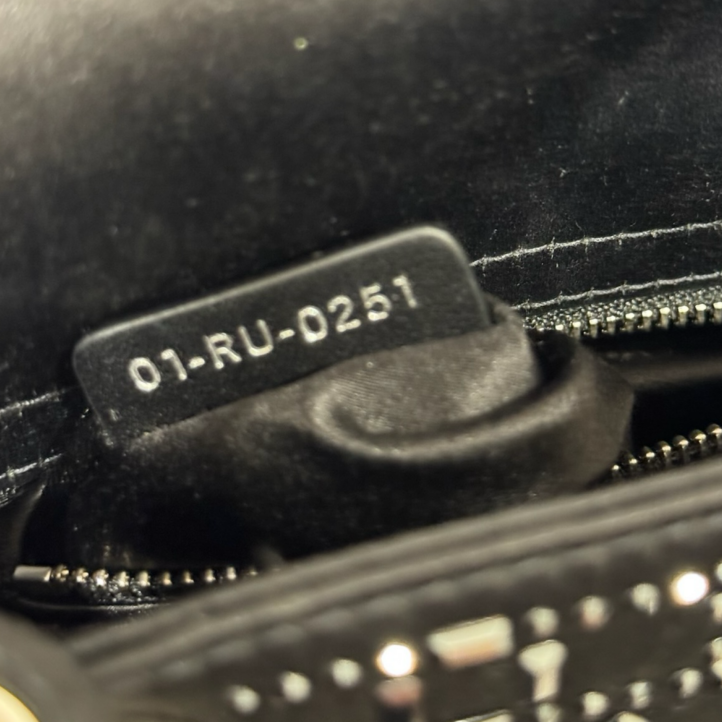 Dior Satin Mini Crystal Lady Bag - SHW / Navy