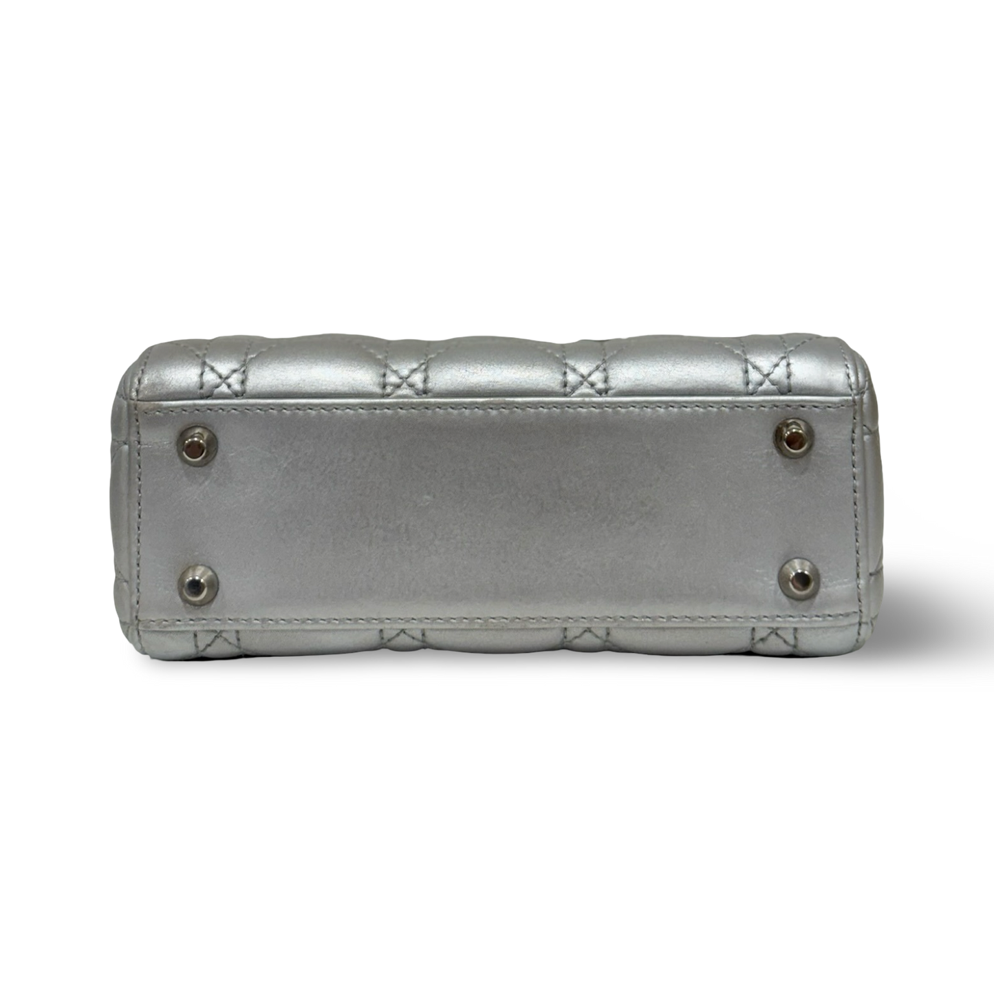 Dior Cannage Lambskin Mini Lady Bag - SHW / Sliver