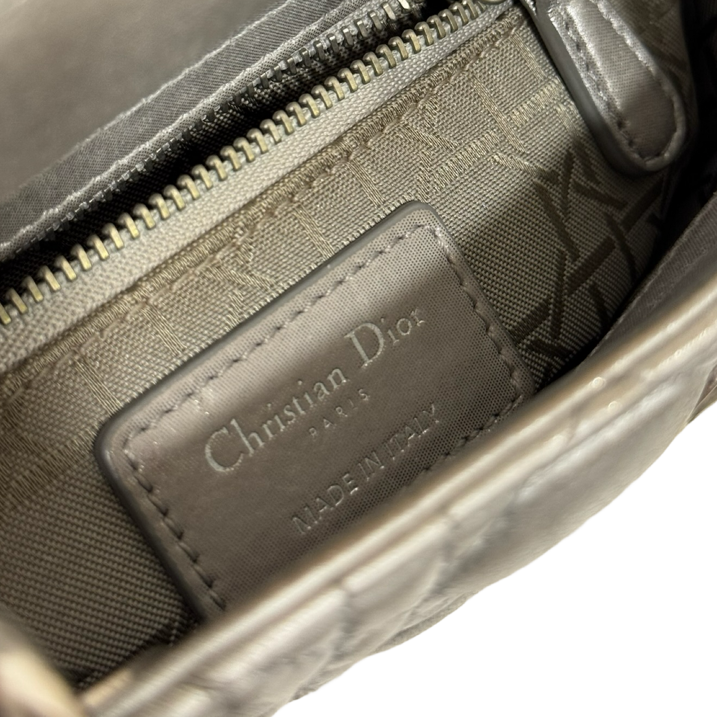 Dior Cannage Lambskin Mini Lady Bag - SHW / Sliver