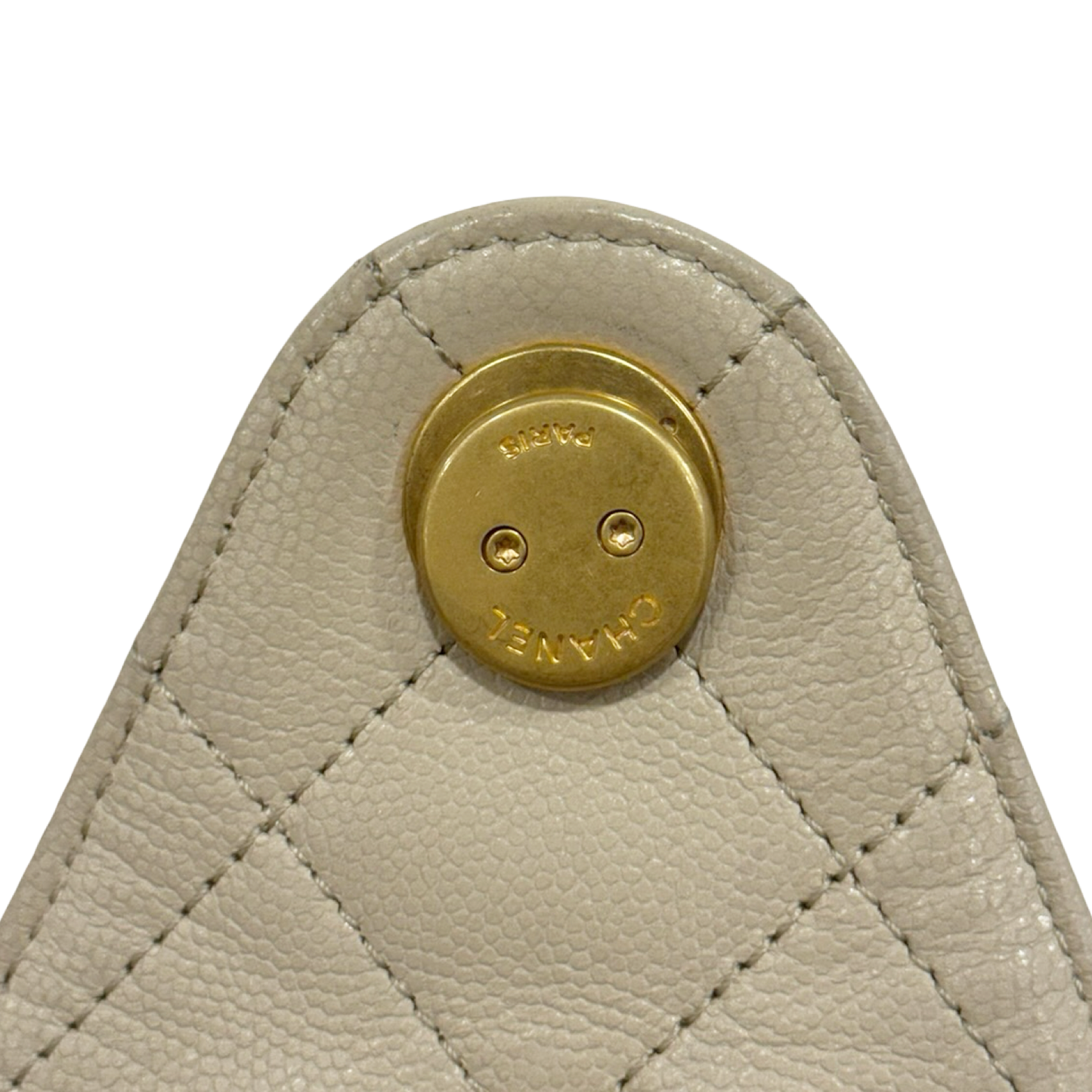 Chanel Quilted Caviar Small Chanel 25 Bag - GHW / Beige