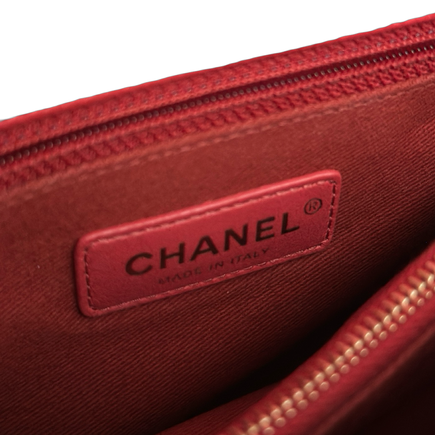 Chanel Quilted Caviar Small Coco Handle - GHW / Red