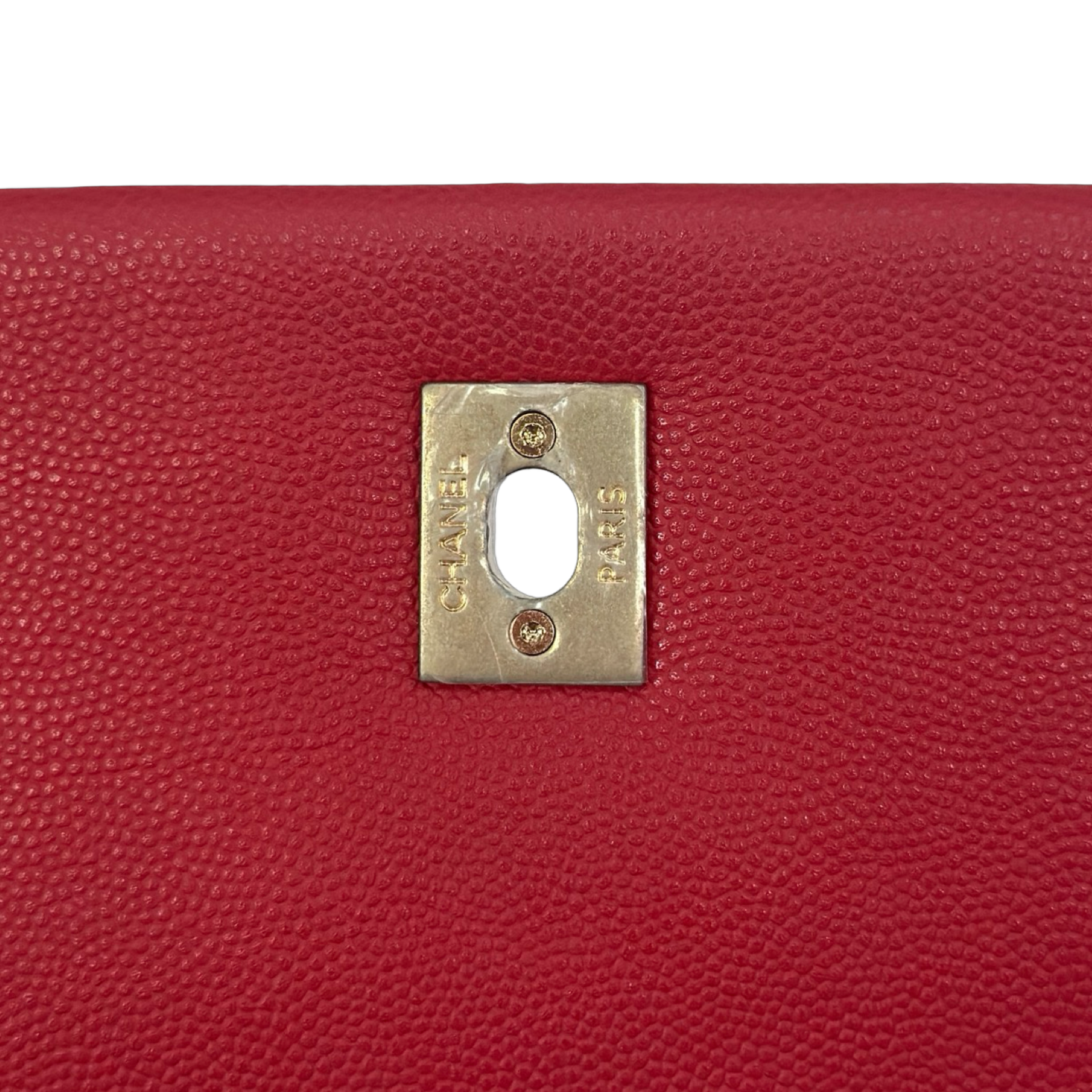 Chanel Quilted Caviar Small Coco Handle - GHW / Red