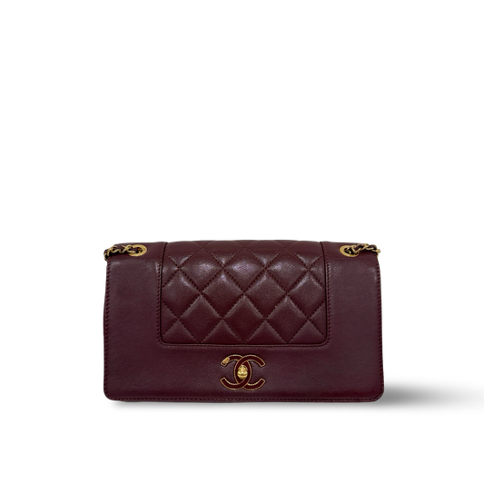 Chanel Quilted Lambskin Vintage Mademoiselle Flap - GHW / Burgundy