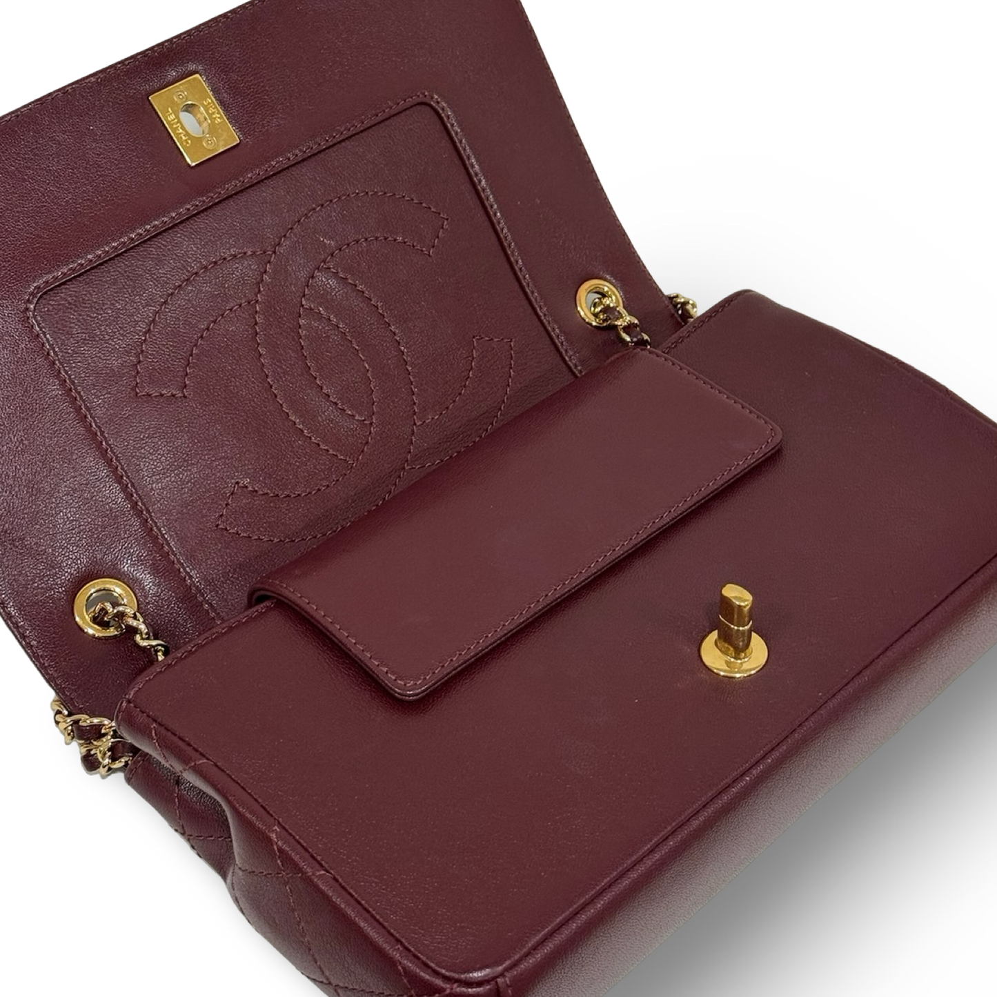 Chanel Quilted Lambskin Vintage Mademoiselle Flap - GHW / Burgundy