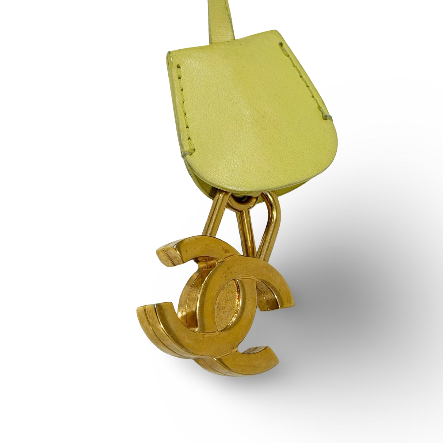 Chanel Quilted Caviar Small Vanity Case - GHW / Yellow