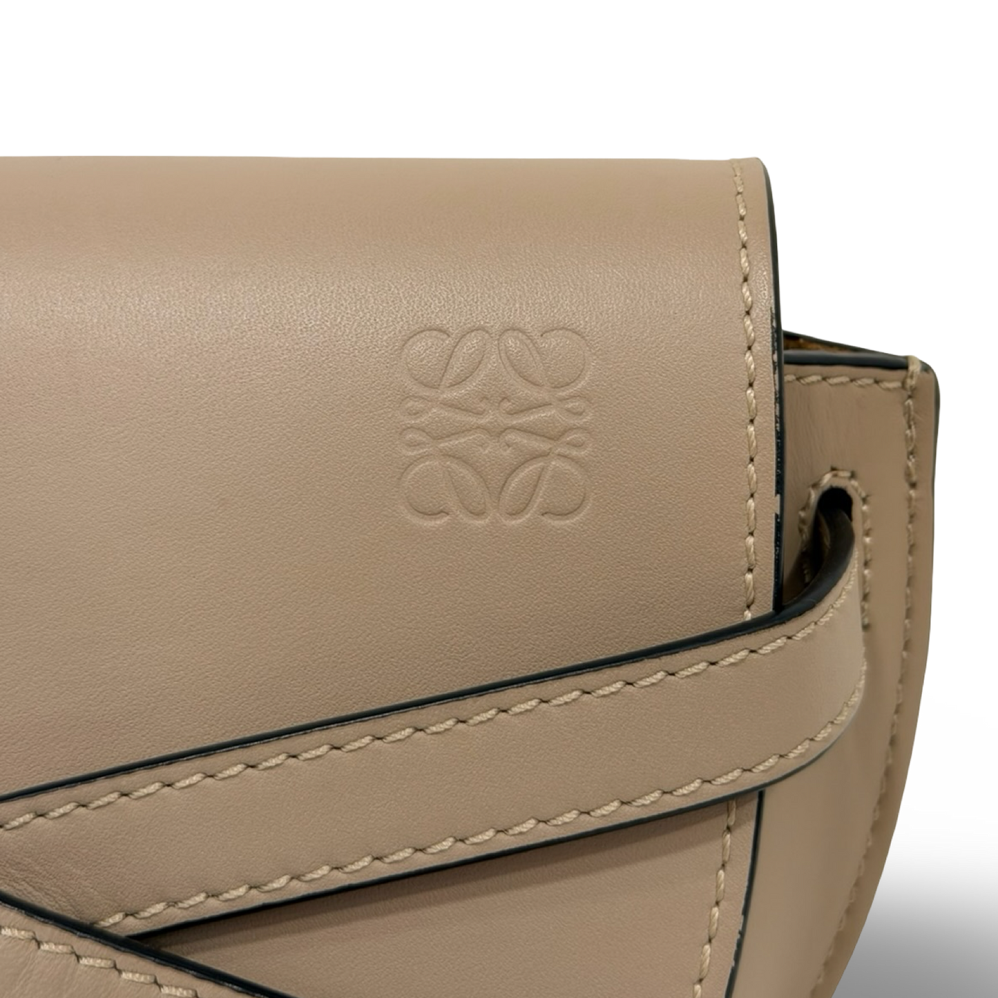 Loewe Calfskin Jacquard Mini Gate Dual Bag - GHW / Gray