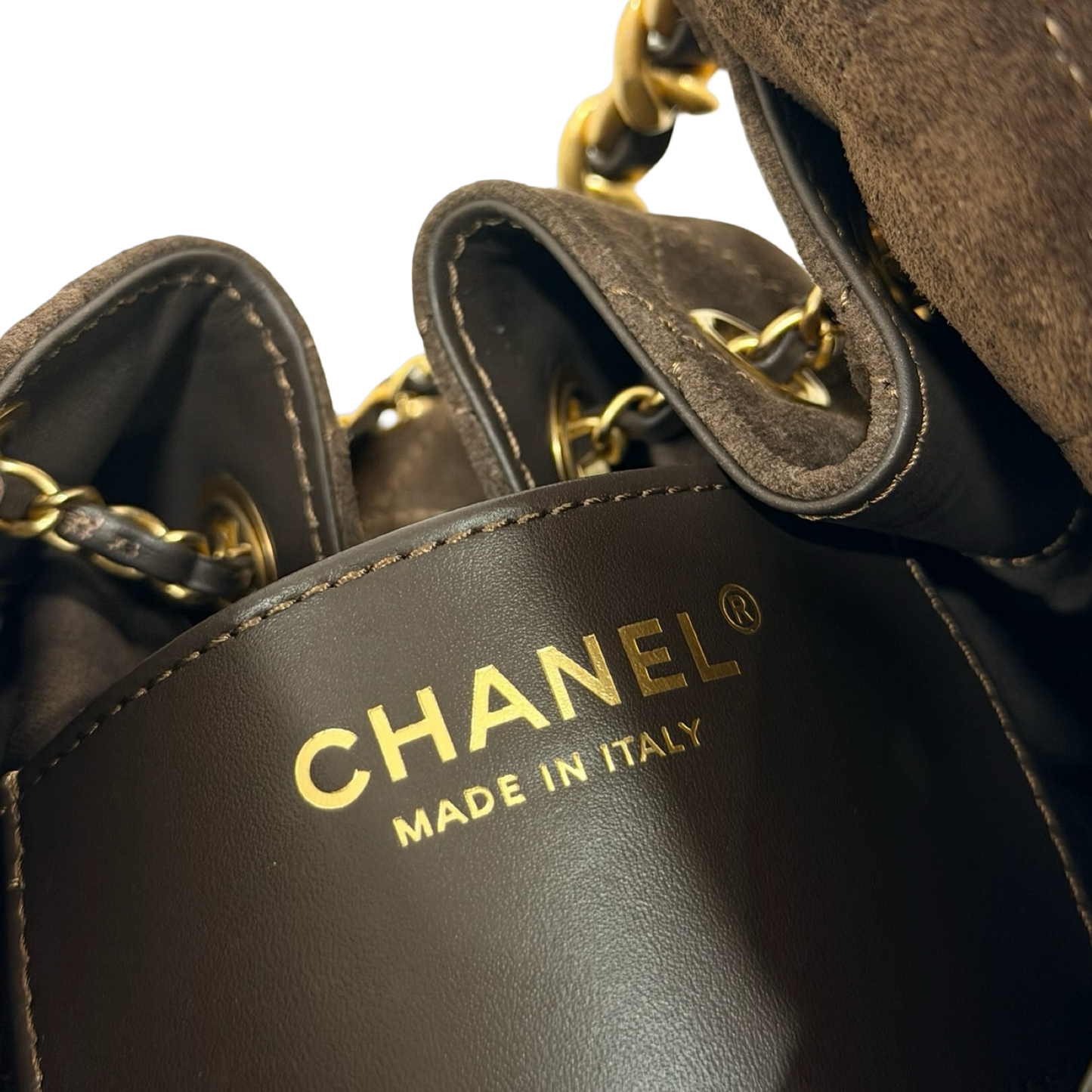 Chanel Quilted Suede Small 25 Bag - GHW / Brown