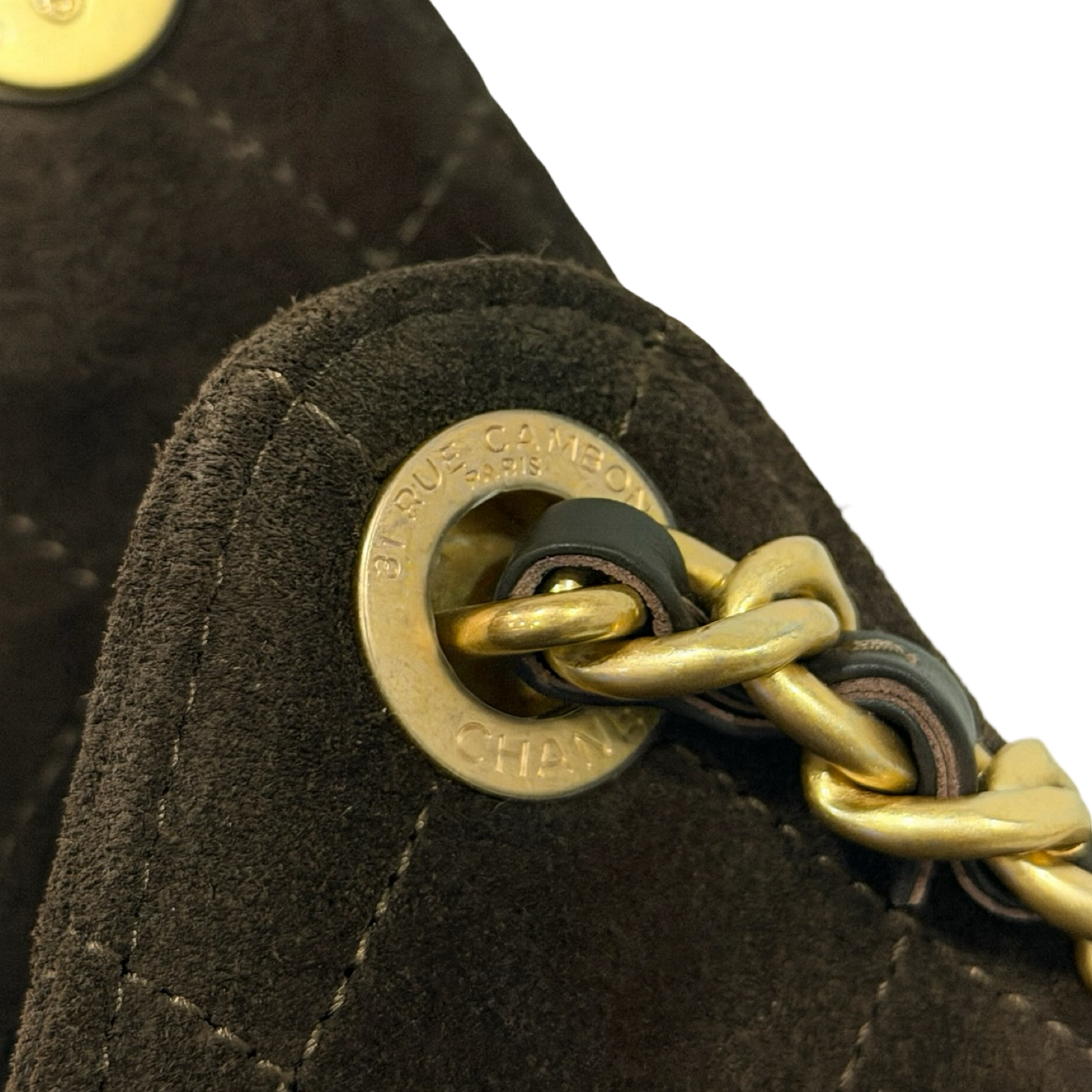 Chanel Quilted Suede Small 25 Bag - GHW / Brown