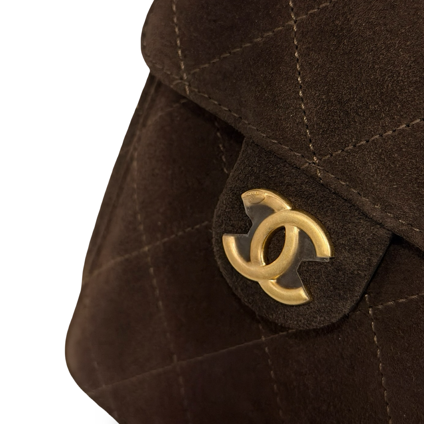 Chanel Quilted Suede Small 25 Bag - GHW / Brown