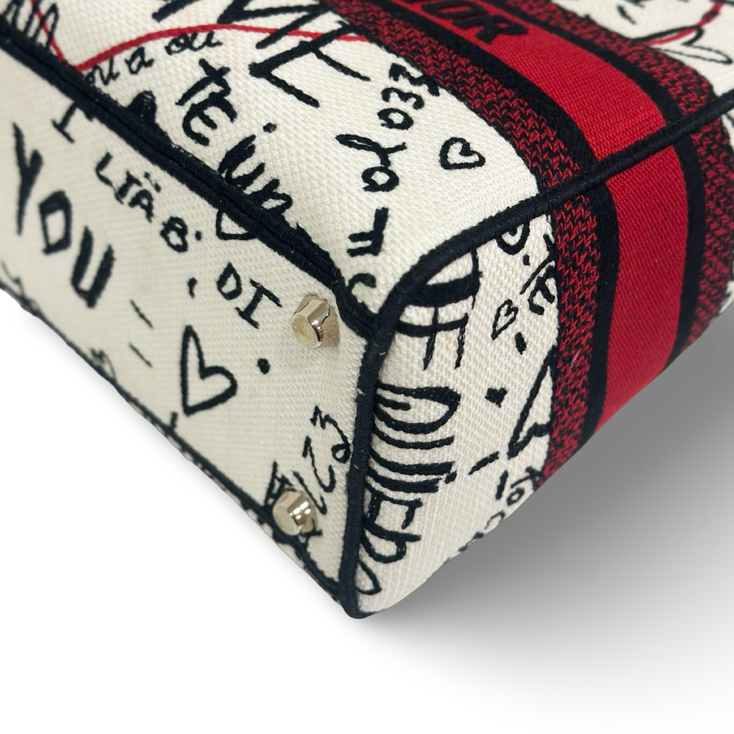Dior Canvas D-Lite Medium Amour Graffiti Lady Dior Lady - GHW / Red White