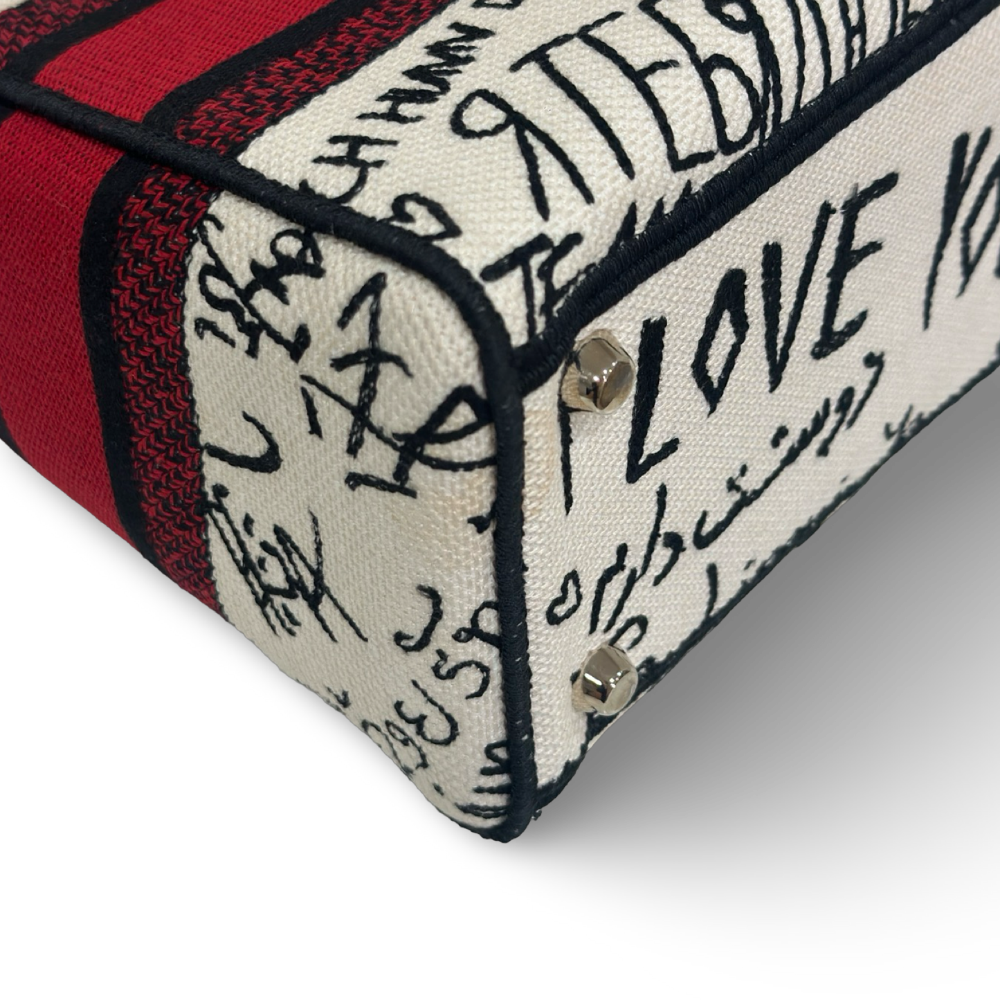 Dior Canvas D-Lite Medium Amour Graffiti Lady Dior Lady - GHW / Red White