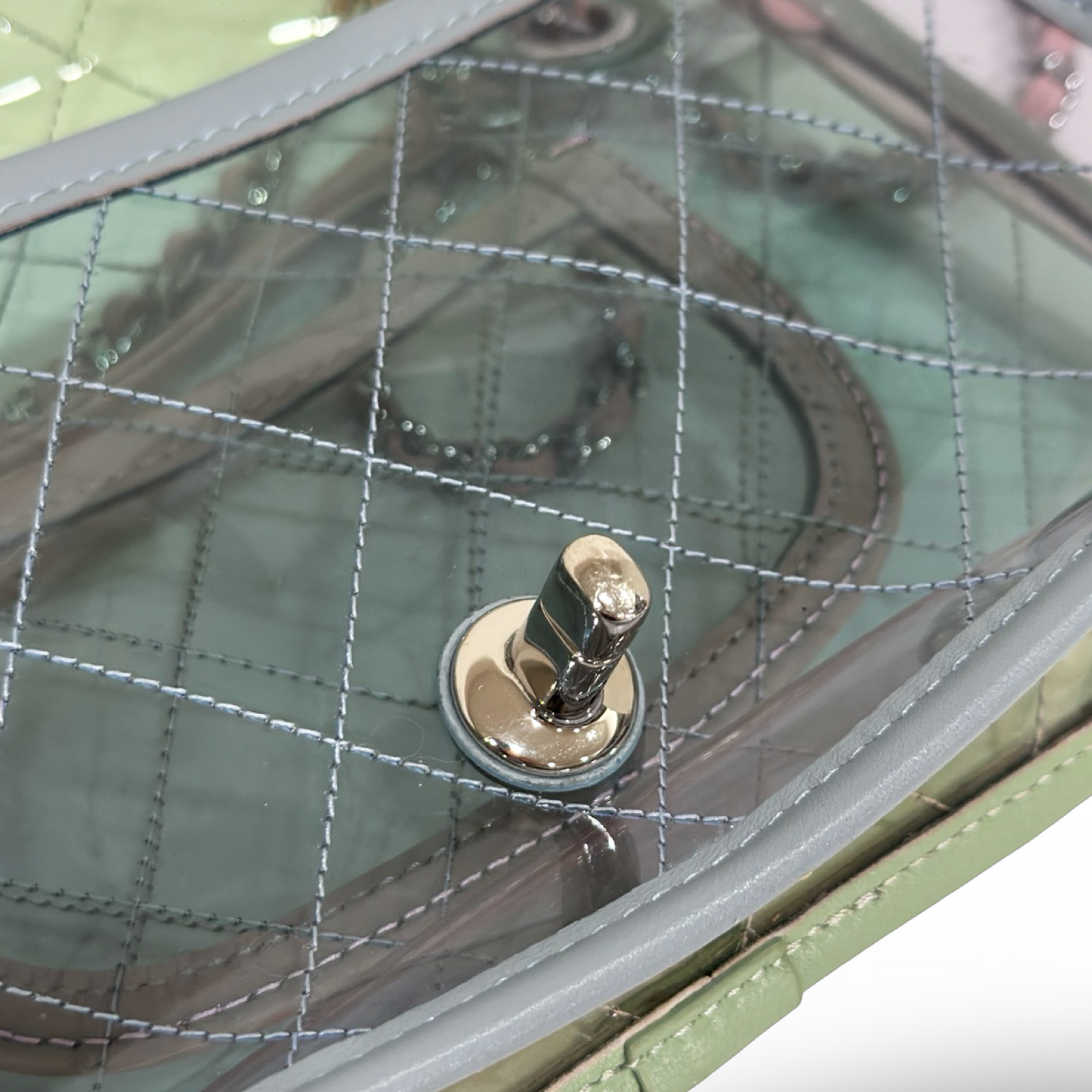 Chanel Quilted PVC Small Flap- SHW / Blue / Pink