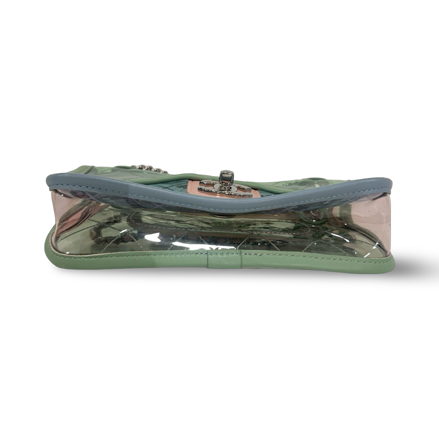 Chanel Quilted PVC Small Flap- SHW / Blue / Pink