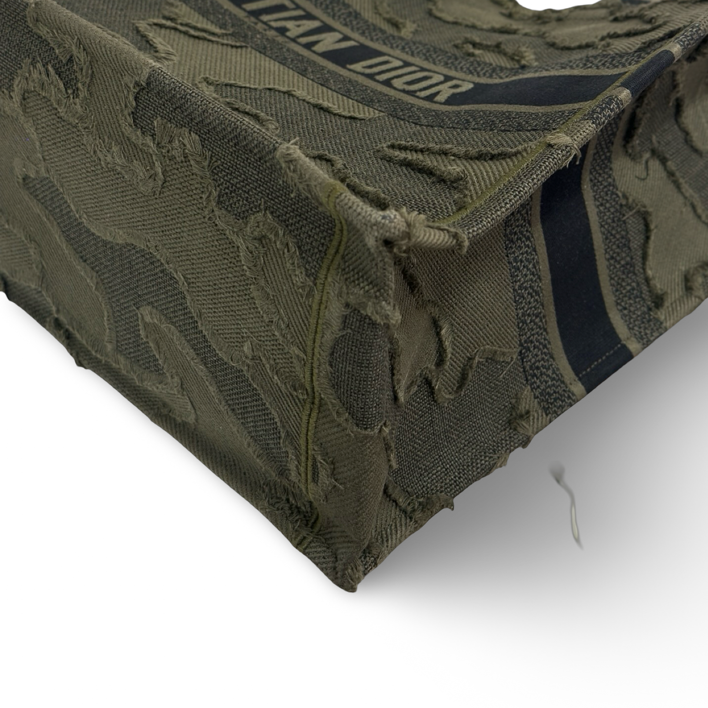 Dior Canvas Embroidered Camouflage Medium Book Tote - Green