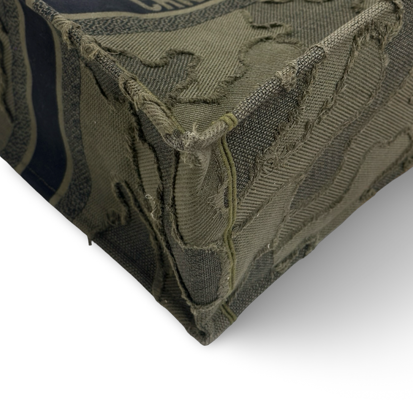 Dior Canvas Embroidered Camouflage Medium Book Tote - Green