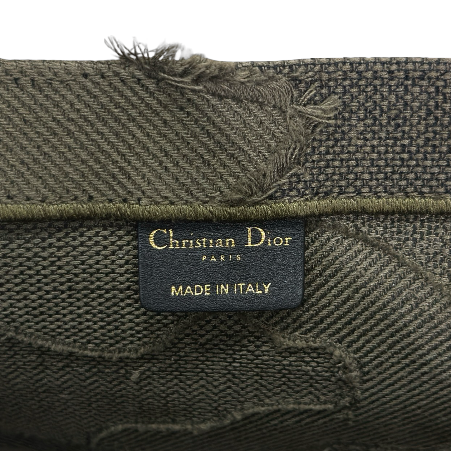 Dior Canvas Embroidered Camouflage Medium Book Tote - Green