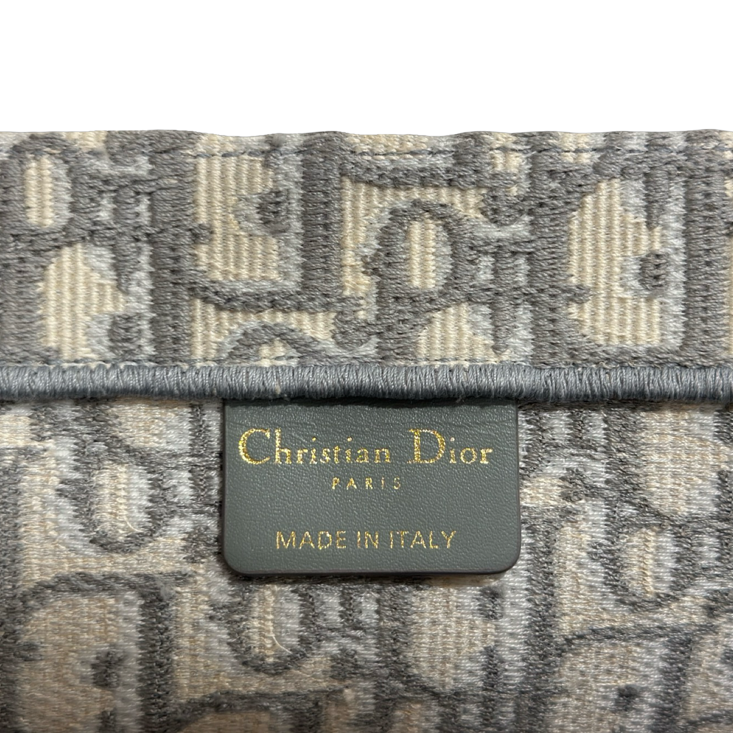 Dior Quilled Canvas Oblique Medium Book Tote - Grey