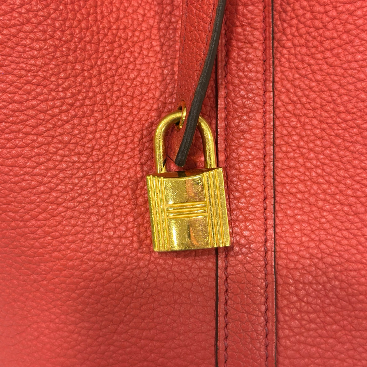 Hermes Togo 5E Vermillon Picotin 18 - Gold / Red