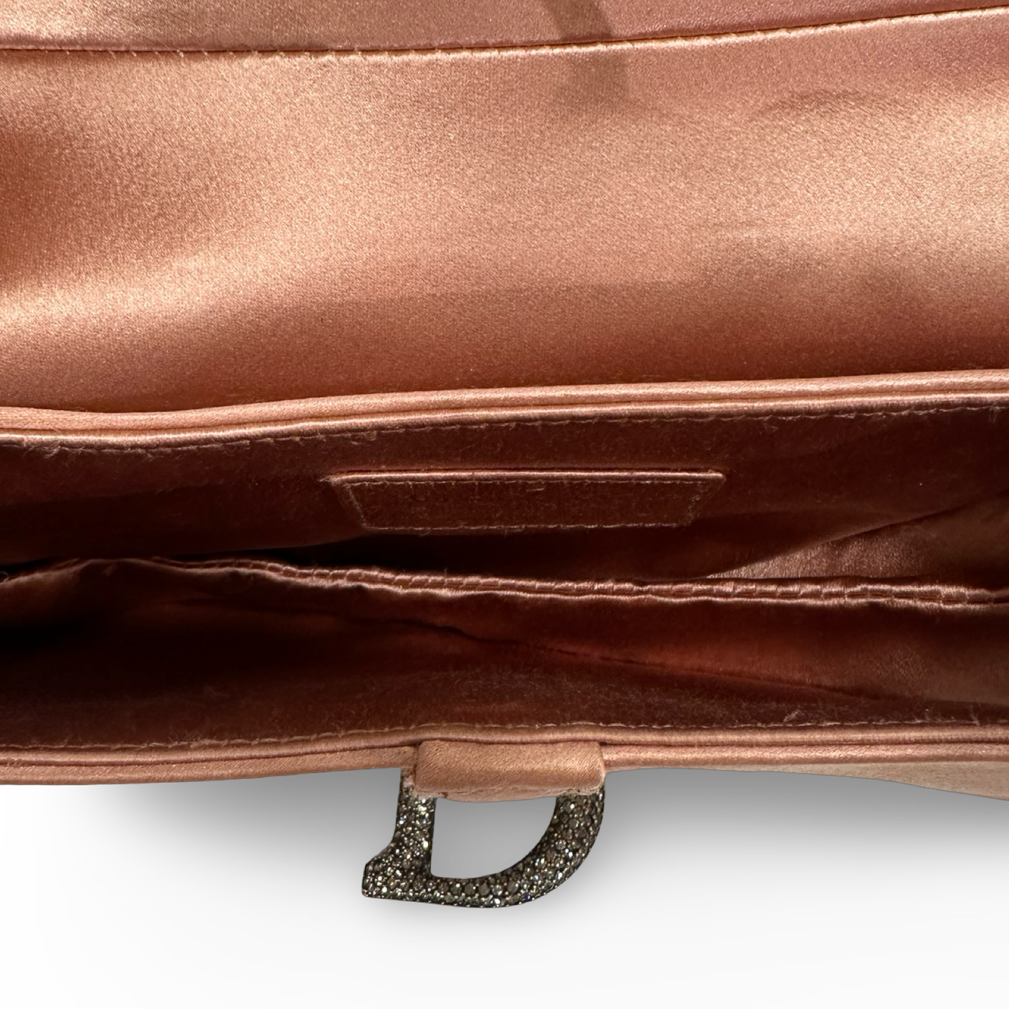 Dior Satin Crystal Embellished Mini Saddle Bag - SHW / Pink
