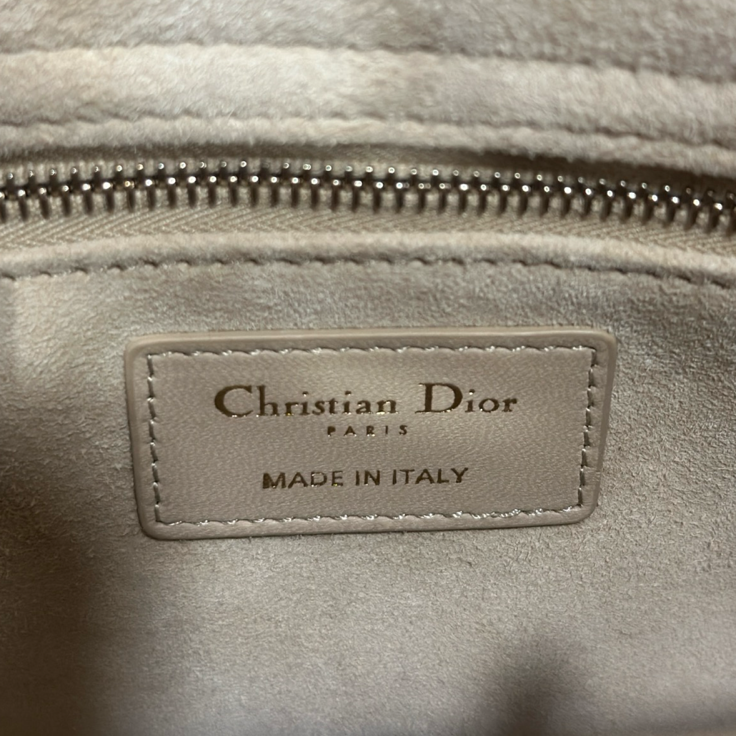Dior Quilled Lambskin Small ABC Dior Lady Bag - GHW / Beige