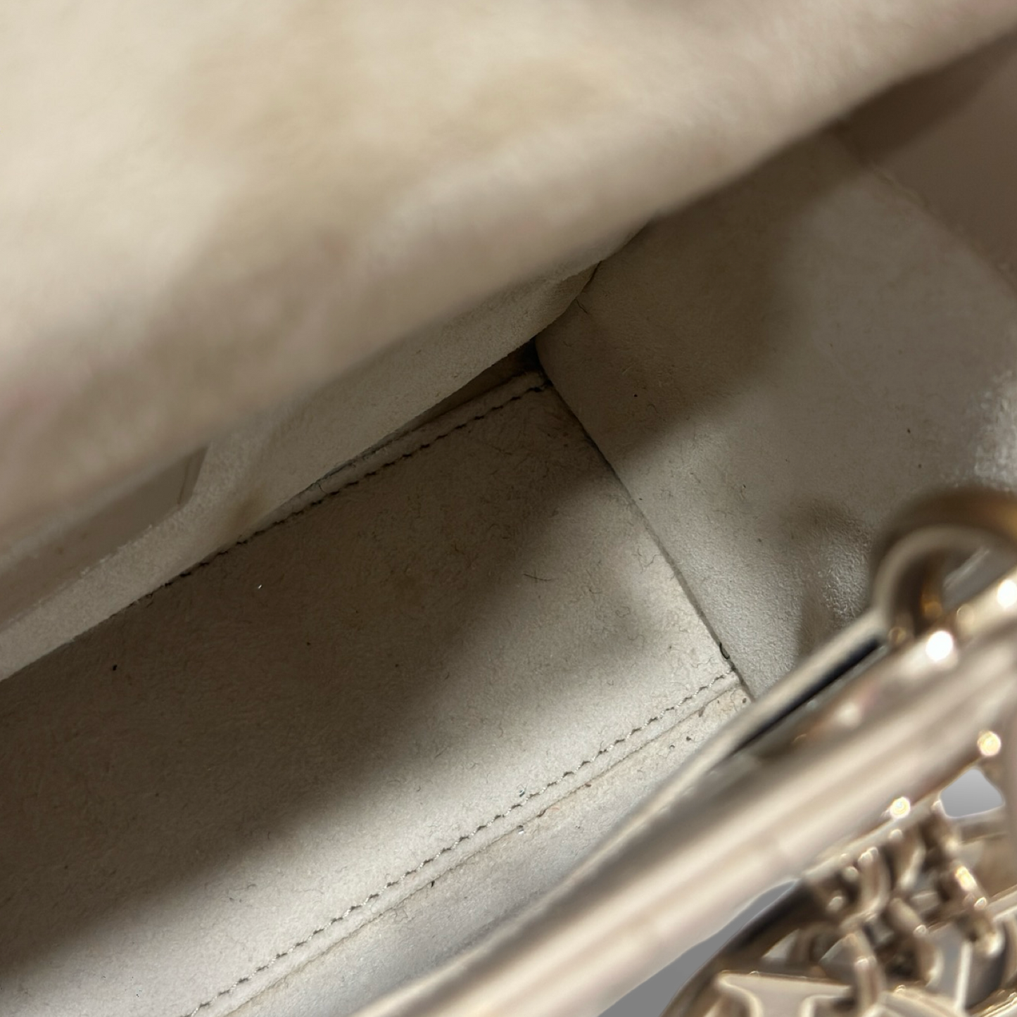 Dior Quilled Lambskin Small ABC Dior Lady Bag - GHW / Beige